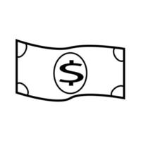 ícone de dólar ou símbolo de sinal de ilustração vetorial de logotipo isolado - ícone de vetor de estilo plano preto de alta qualidade