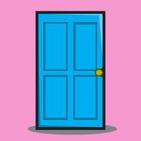 gráficos vetoriais de ilustração de uma porta azul fechada vetor