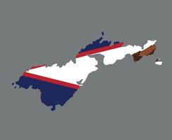 bandeira da samoa americana emblema nacional da oceania mapa ícone ilustração vetorial elemento de design abstrato vetor