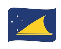 toquelau bandeira nacional oceania emblema fita ícone ilustração vetorial elemento de design abstrato vetor