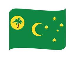 Ilhas Cocos bandeira nacional Oceania emblema fita ícone ilustração vetorial elemento de design abstrato vetor