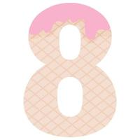 número oito em forma de sorvete vetor
