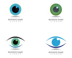 Símbolos de saúde de logotipo de cuidado de olho vetor