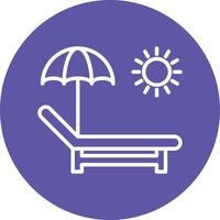 estilo de ícone de cama de sol vetor