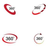 modelo de design de ícones vetoriais relacionados à visão de 360 graus vetor
