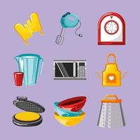 conjunto de ícones de ferramentas de cozinha vetor