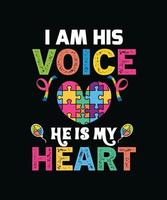 eu sou sua voz, ele é meu coração vetor