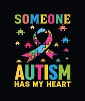 alguém autismo é meu coração vetor