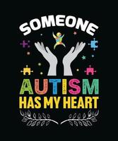 alguém autismo é meu coração vetor