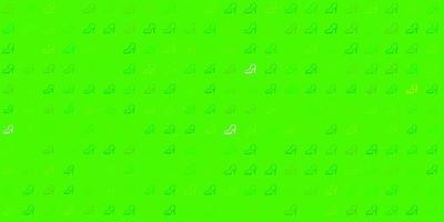 textura vector verde claro com símbolos dos direitos das mulheres.