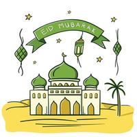 design de vetor de celebração de eid mubarak