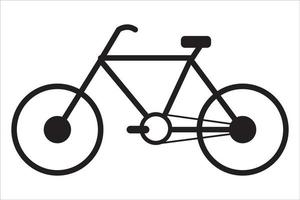 bicicleta isolada no fundo branco. ícone de bicicleta de vetor liso preto. ilustração de símbolo de vetor simples na arte de linha, ícone de contorno.