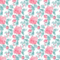 Aquarela Floral Seamless Pattern vetor