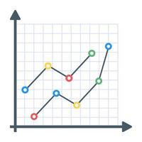 um ícone plano de gráfico de linha vetor