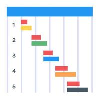 um ícone de gráfico de Gantt perfeito em design plano vetor