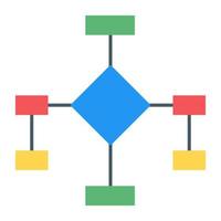 um ícone moderno de infográfico de fluxograma em design plano vetor