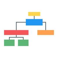 um ícone moderno de infográfico de fluxograma em design plano vetor