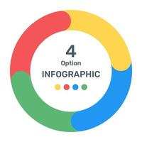 um infográfico moderno mostrando o gráfico de pizza em ícone plano vetor