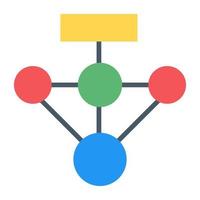 um ícone moderno de infográfico de fluxograma em design plano vetor