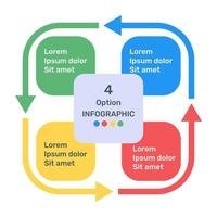 representação de dados de negócios através de infográfico de setas em ícone plano vetor