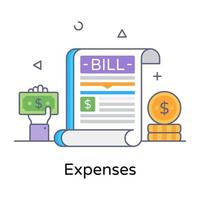 despesas em estilo de contorno plano vetor