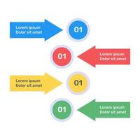 representação de dados de negócios através de infográfico de setas em ícone plano vetor