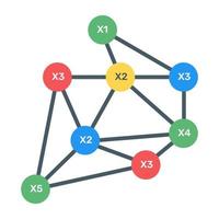 um ícone de diagrama de árvore binária em design plano vetor