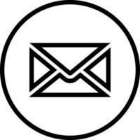 ícone de vetor de contorno de e-mail, envelope de correio em círculo.