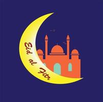 design de ícone de mesquita e saudação de feriado islâmico. simples e único. modelo de vetor