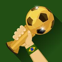 Troféu de futebol para o Brasil vetor