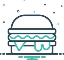 ícone de mistura para hambúrguer vetor