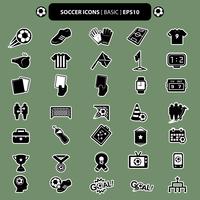 ícones de futebol básicos vetor