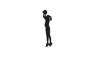 ilustração vetorial de jogador de basquete preto e branco vetor