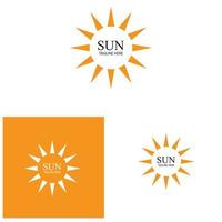 modelo de logotipo de ícone de ilustração vetorial de sol vetor