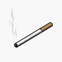 ilustração vetorial de cigarro aceso, estilo vintage
