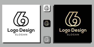 números de design de logotipo símbolo numeral contorno de ouro preto com modelo de aplicativo vetor