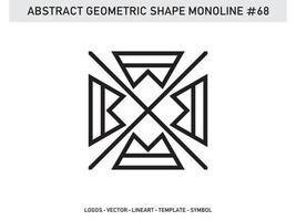 vetor livre de forma de linha linear monoline geométrica abstrata