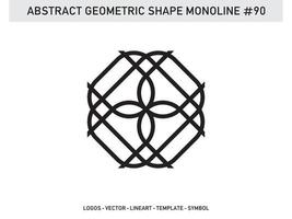 ornamento forma geométrica monoline linha abstrata vetor livre