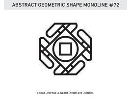 abstrata geométrica monoline lineart forma de vetor de linha livre