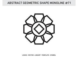 abstrata geométrica monoline lineart forma de vetor de linha livre