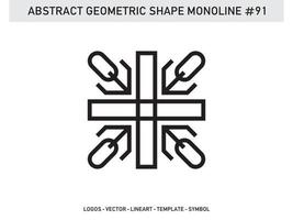forma de linha geométrica lineart design de vetor abstrato monoline grátis