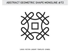 abstrata geométrica monoline lineart forma de vetor de linha livre