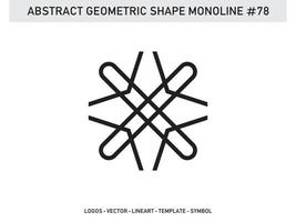 vetor livre de forma de linha linear monoline geométrica abstrata