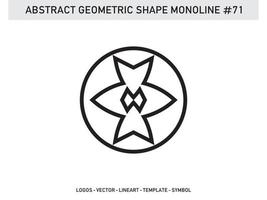 abstrata geométrica monoline lineart forma de vetor de linha livre