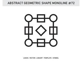 abstrata geométrica monoline lineart forma de vetor de linha livre