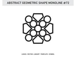 abstrata geométrica monoline lineart forma de vetor de linha livre