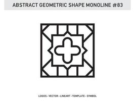 vetor livre de linha abstrata de forma geométrica monoline ornamento