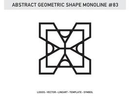 vetor livre de linha abstrata de forma geométrica monoline ornamento