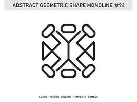 forma de linha geométrica lineart design de vetor abstrato monoline grátis