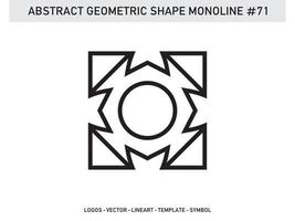 abstrata geométrica monoline lineart forma de vetor de linha livre